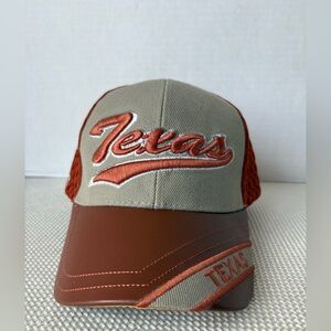 University of Texas Vintage Cap Hat Adjustable Pleather Bill Burnt ORange